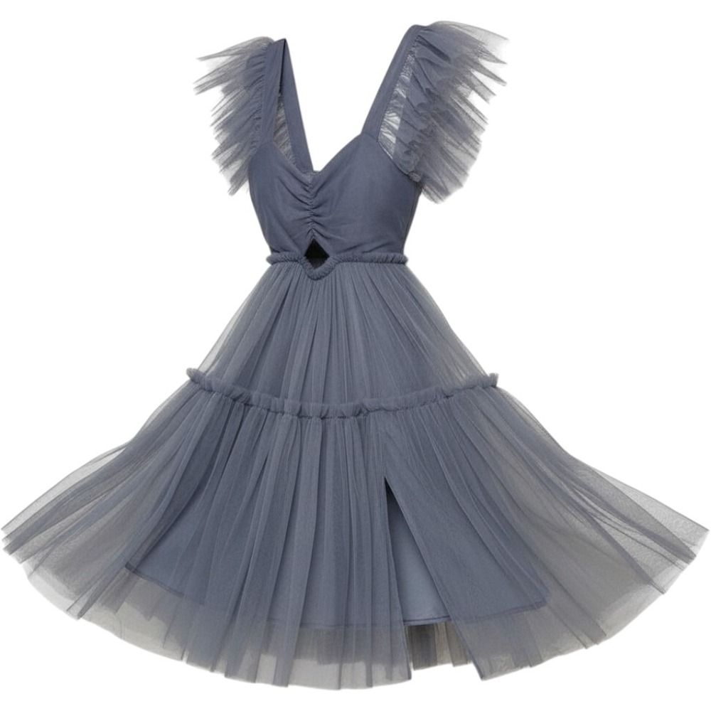 Whimsical NWT Mable Cutest Dress At the Party Dusty blue tulle dress Girls S